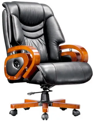 Oak Office Chair Genuine Leather Chair Luxury Executive Chair