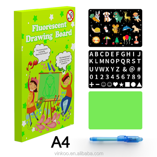 Tabla de dibujo con luz de dibujo fluorescente para niños ligeros