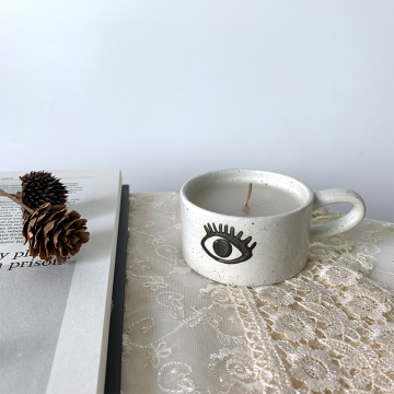 Factory Hot Selling Grey Ceramic Candle Jars for Wedding and Home Decoration