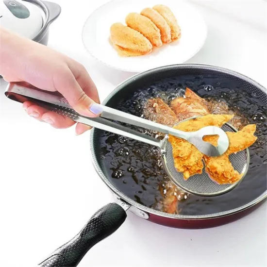 Multi-Purpose Stainless Steel Filter Spoon and Colander Set: Ideal Kitchen Tool for Oil-Frying, Fried Food Handling, and Cooking