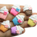 Cupcake in resina Dessert Popsicle Cabochons Flatback Kawaii Bowtie Decor Dollhouse Cupcake Charms Accessori per scrapbooking