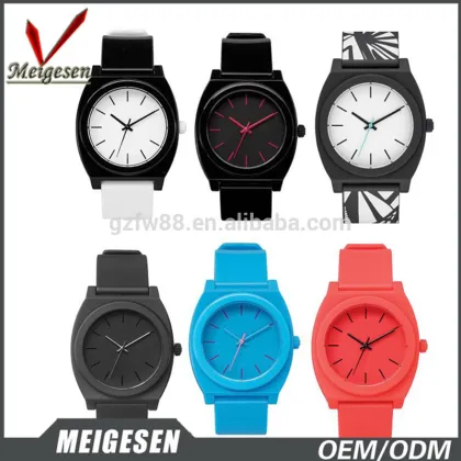 Students Candy Colorful Silicone brand name fashion lady watches & Clock