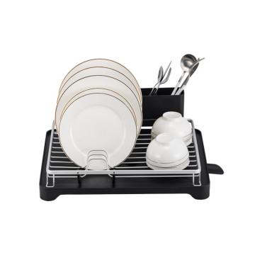 Single-Tier Aluminum Dish Rack with Water Filter Tray