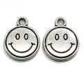 En gros 100 Pcs Plaqué Visage Souriant Charmes Pendentif Rond Collier DIY Artisanat Bijoux Embellissement Accessoires