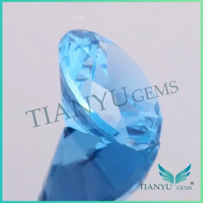 119# D-sapphire blue round nano spinel chrysocolla chalcedony gemstone for clothes