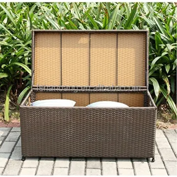 Waterproof Outdoor Patio Rattan Pillow Cushion Storage Box