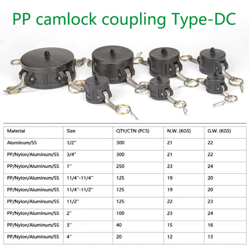 Пластиковые фитинги Camlock типа DC