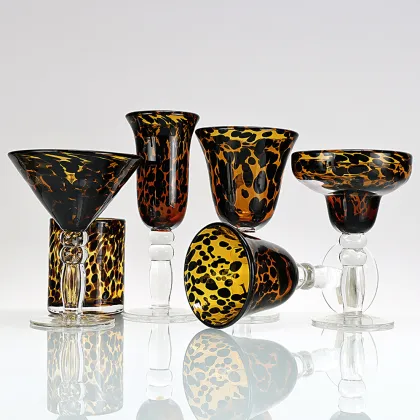 Leopard Print wine glass set Martini Wine Glass