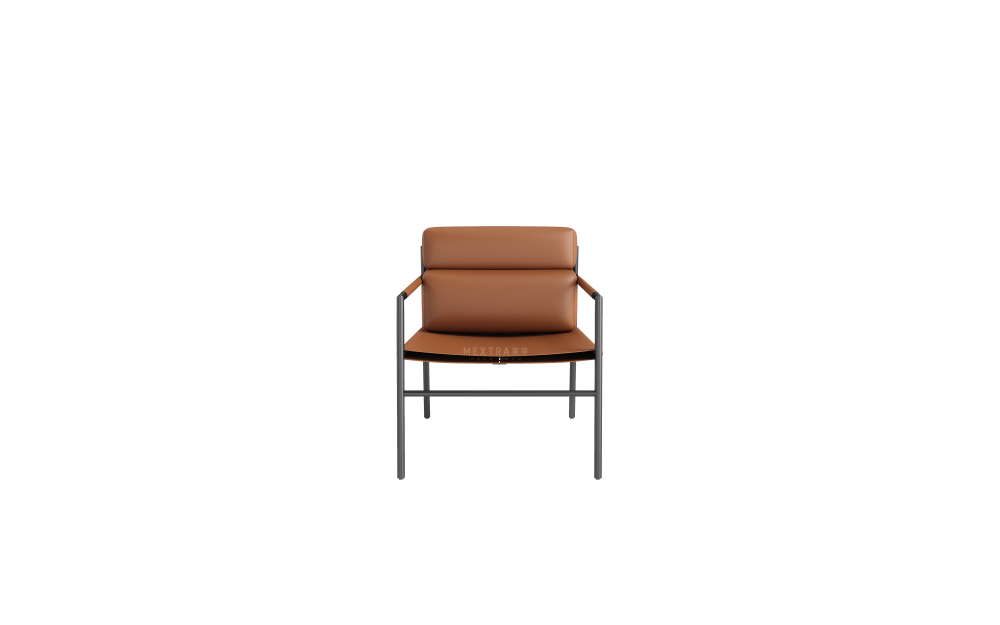 Cadeira de braço de couro genuíno moderno