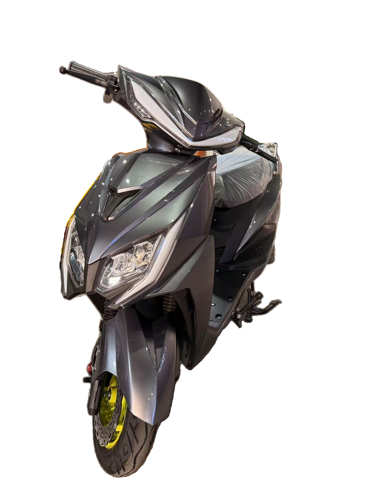 Sleek Dark Gray Electric Scooter with Aerodynamic Design