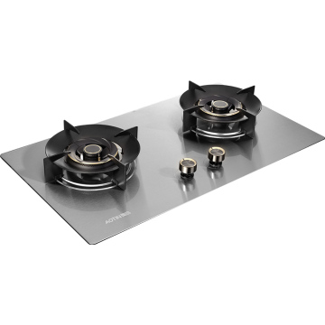 Cooktop a gas a 2 bruciatori personalizzato all'ingrosso con protezione tripla e pulizia facile