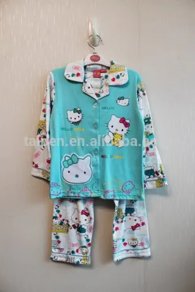 Lovely Cartoon Children Girls Pajamas Winter Long Sleeve Pajamas