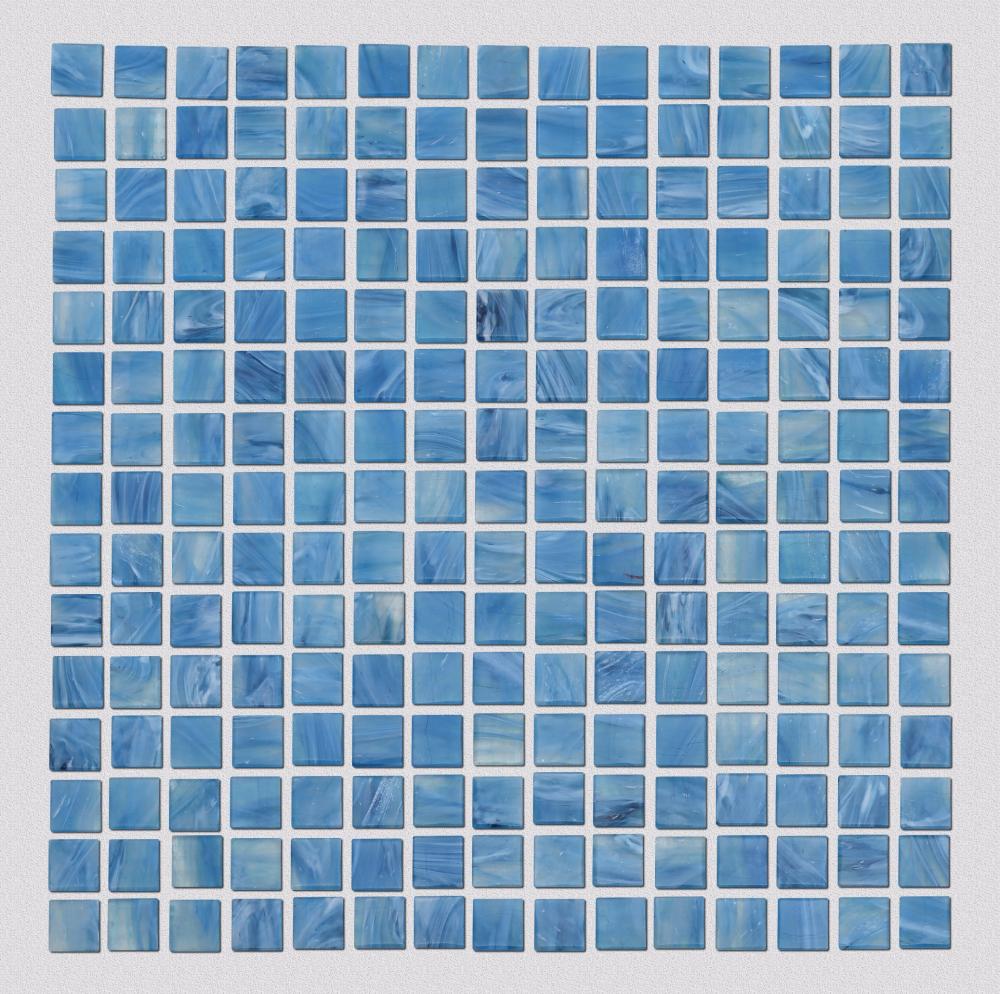 Blue Square Glass Mosaic For Outdoor Swimming Pool