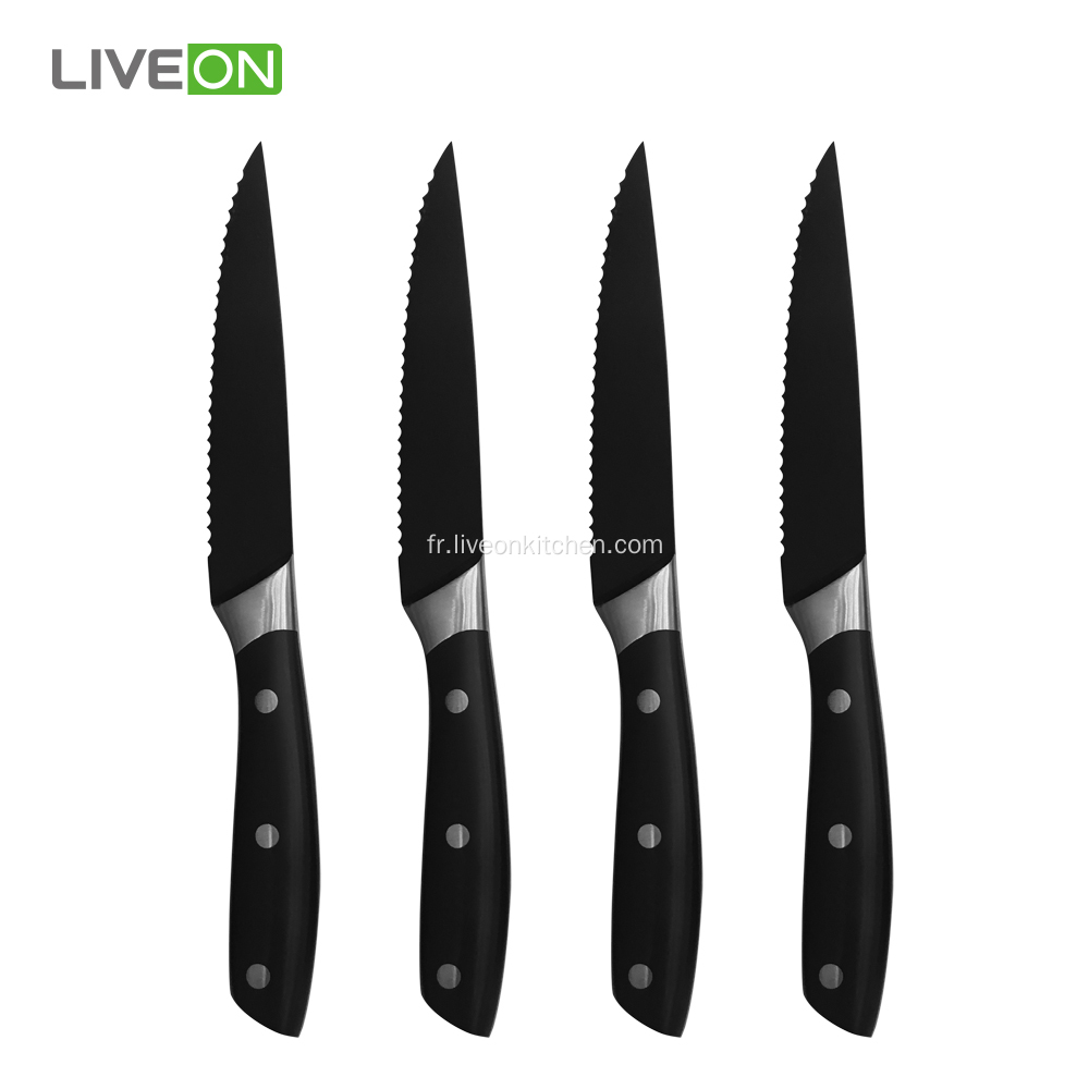 Couteau de steak de restaurant de poignée de 4PCS ABS