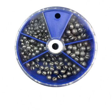 ORJD 205pcs Open Lead Bite Set 0.2-2.0g Round Counterweight Lead Fishing Tackle