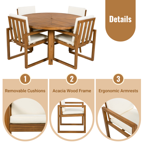 Acacia Wood Outdoor Dining chair 4