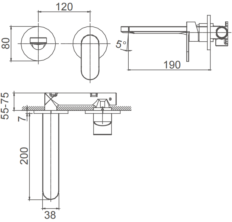 concealed Basin faucet