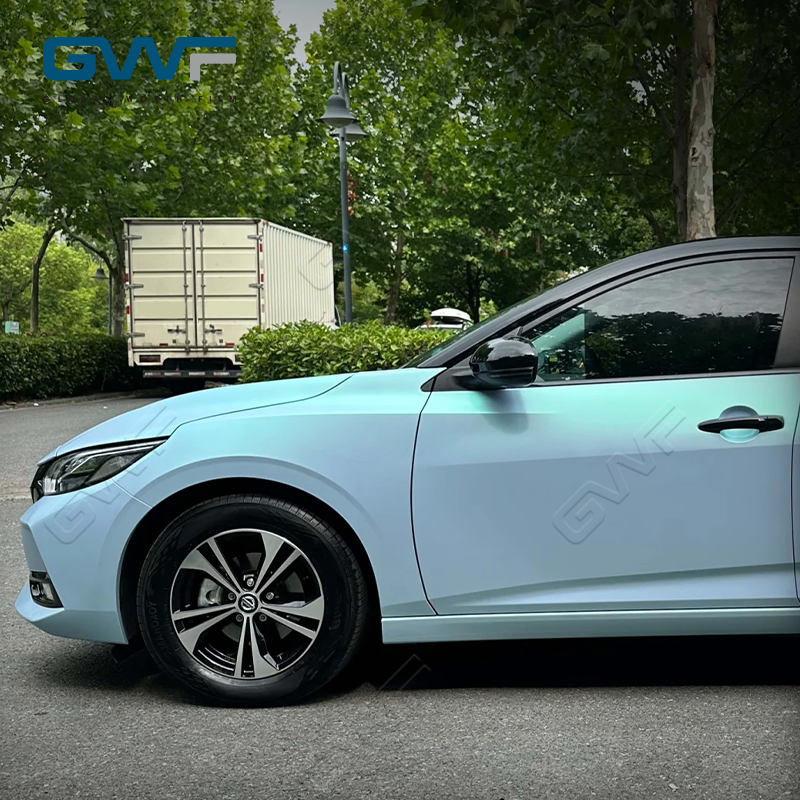 Супер -матовая синяя и зеленая обертка автомобиля