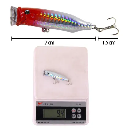 Hot Selling 7cm 9.4g Popper Luya Bait - Colorful Floating Topwater Lure