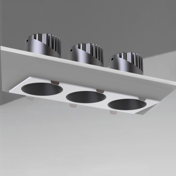 Modern Aluminum LED Spotlight - 12W/20W Triple Head Recessed Commercial Wholesale