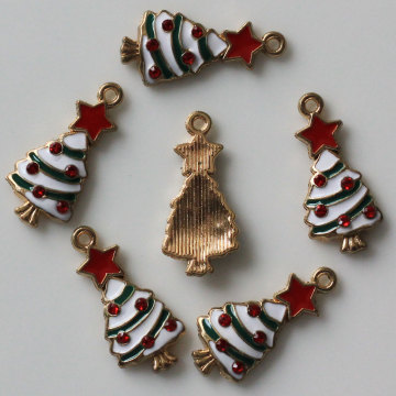 Groothandelsprijs 11*20MM Strass Kerstboom Hangers Kerstvakantie Charms Oorbellen Sieraden Maken: