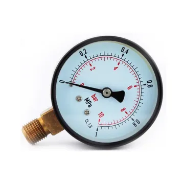 black steel case bottom connection pressure gauge