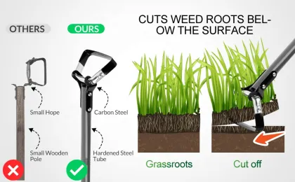 Gardening Action Cultivator Hoe for Weeding - Adjustable Scuffle Hoe Tool