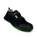 Black Microfiber Green Mesh Safety Shoes