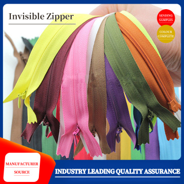 Invisible zipper with nylon fabric edge zipper