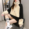 suéter de vellón de cordero de moda femenino