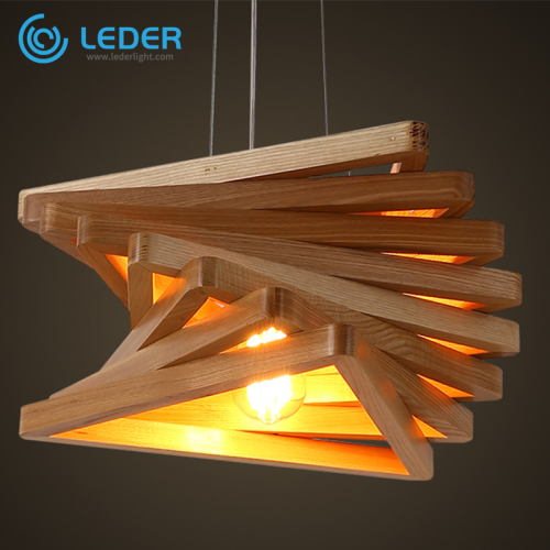 Lámparas colgantes de madera decorativas frescas LEDER