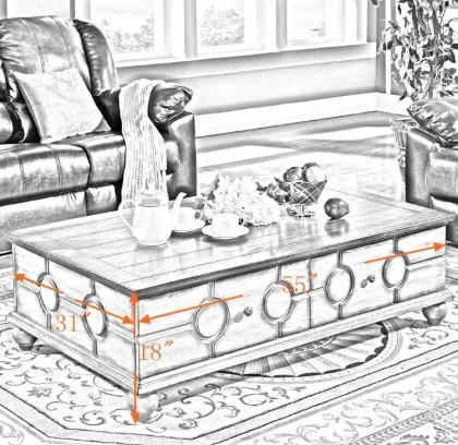 Wholesale Antique Wood Country Retro Coffee Table