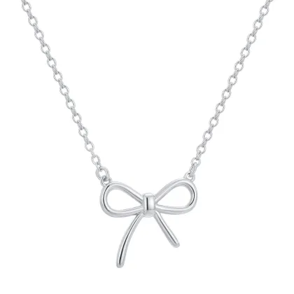 Fashion 18K Gold Plated Necklace Pendants for Jewelry Making - Gold Bow Necklace