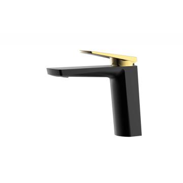 5 stars Hotel standard black brass luxury matt modern bathroom sink deck mount under wash basin faucet