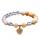 Natural Stone Quartz Round Beads With Heart Charm Stretch Bracelet Gemstone Chakra Healing Quartz Elastic Bracelet for Women Men