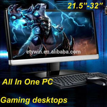 desktop computer DIY gaming computer ,pc all in one with 21.5"LED monitor wide screen pc case w/o computer part