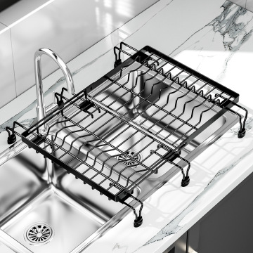 Expandable Dish Drainer Over Sink Rack for Drying Dishes