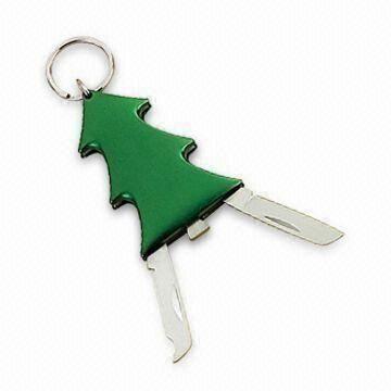 Fancy Keychain with 1.2mm Thickness, Includes Fine Edge Knife, Saw, Keyring and Scissor