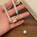 Butterfly Pearl Beads Necklace 18k Gold Plated Fashion