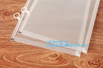 EVA Plastic Promotional Gift Packaging Bag Slider Zipper Bags With Ring Holder, PVC zipper bag for invoice bill bag pencil pouch