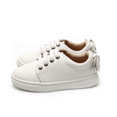 Bow White Children Girls Sneakers