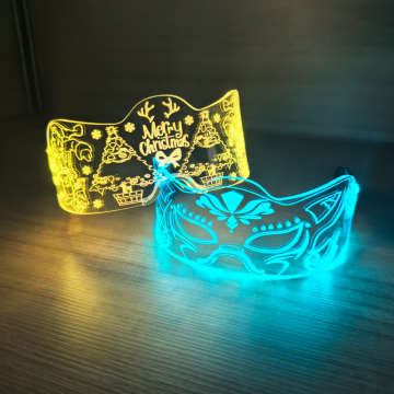 LED Half Face Mask Glasses for Christmas Halloween Party Cyberpunk Cosplay