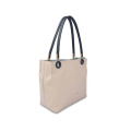 Modern Organizer Beige Farbe Medium Schultertasche aus Leder