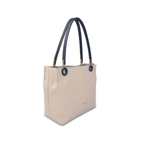 Organizer moderno Borsa a tracolla media in pelle color beige