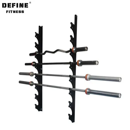 Fitness Gym: Wall-Mounted Barbell Rack and Barbell Holder Solutions