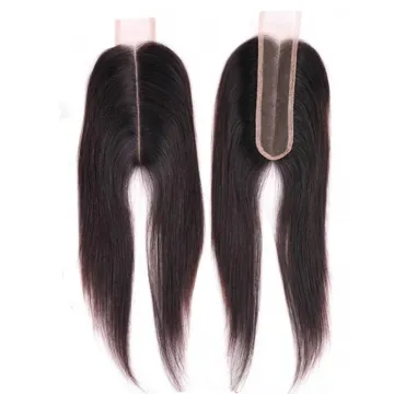 Royce Kim K 2x6inch Brazilian Straight Human Hair Closure Middle Part Brown Swiss Lace Closure