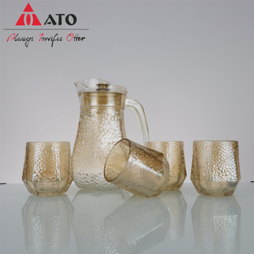 Tazze di caffè ambra ato set di vetro trasparente alla moda