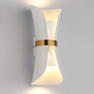 Simple Nordic White LED Wall Lamp for TV Background and Bedside Lighting