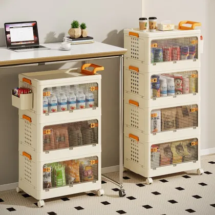 Large Home Storage Trolley with Wheels: Organize Holders & Racks Multifunctionally