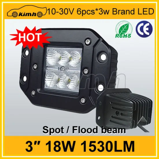 High quality led work light 1530LM 18W 12v 4wd accessory